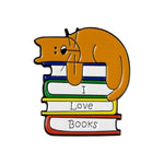 Pin Cat I Love Books
