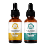 Pack Respiratorio cordyceps y cola de pavo gotas doble extraccion bazar fungi hongos adaptogenos